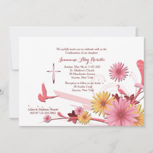 Invitación religiosa de Gerbera Rosa
