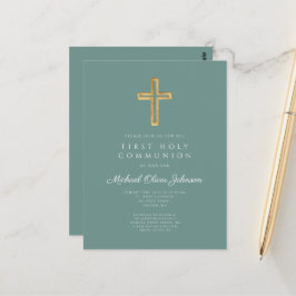 Invitación religiosa de Green Boy a la Primera Com