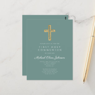 Invitación religiosa de Green Boy a la Primera Com