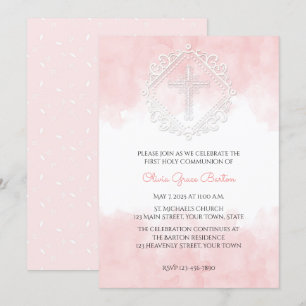 Invitación religiosa de la Cruz Blanca de color de