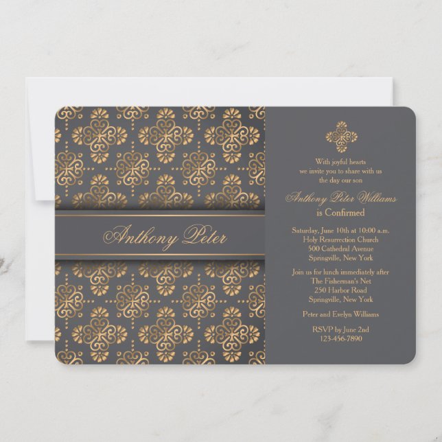 Invitación religiosa de la Cruz Dorada (Anverso)