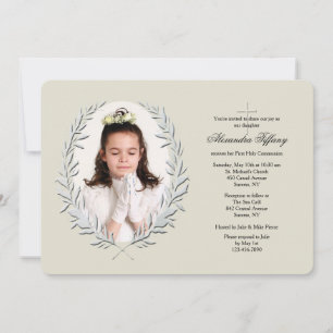 Invitación religiosa de la foto botánica del marco