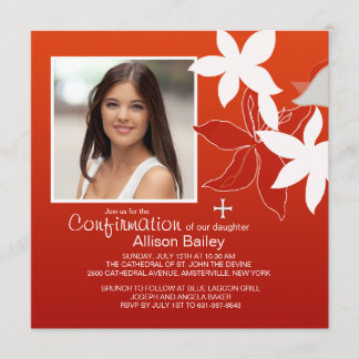 Invitación religiosa de la foto del lirio de la