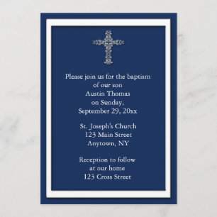 Invitación religiosa de los azules marinos