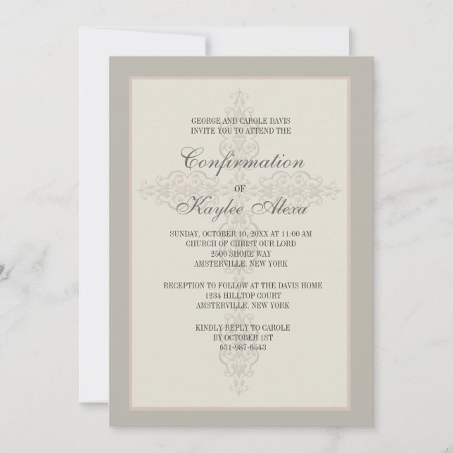 Invitación religiosa de marca de agua cruzada (Anverso)