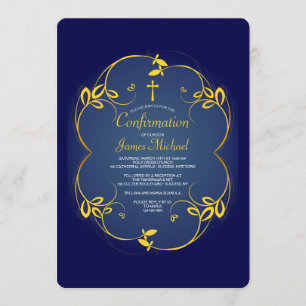Invitación religiosa del azul real