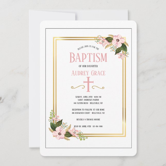 Invitación religiosa del Swag del Dogwood (Anverso)