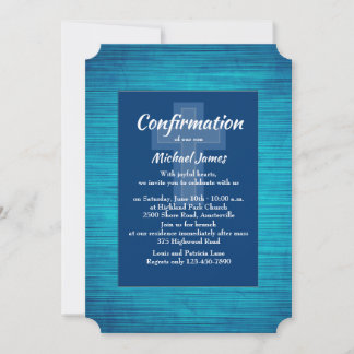 Invitación religiosa del zafiro azul