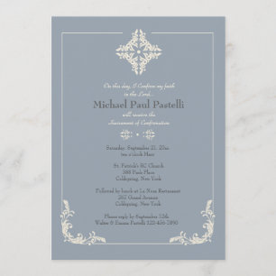 Invitación religiosa excepcional cruzada azul