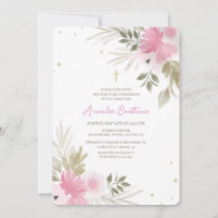 Invitación Religiosa Floral Alegre