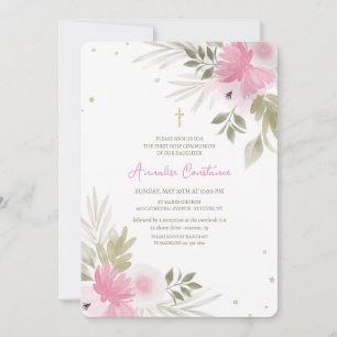 Invitación Religiosa Floral Alegre