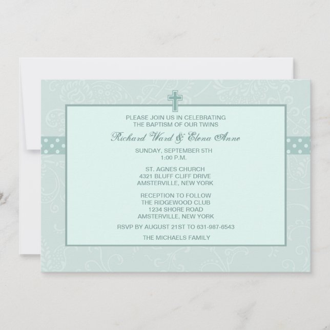 Invitación religiosa reverenciada Paisley (Anverso)