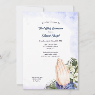 Invitación Religioso de manos rezando