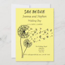 Invitación Reloj Dandelion personalizado con mariposas