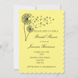 Invitación Reloj Dandelion personalizado con mariposas