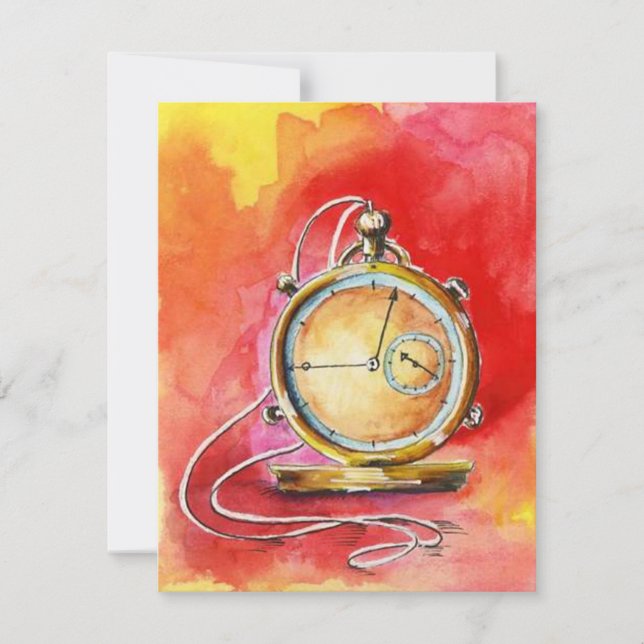 Invitación Reloj de bolsillo del oro del ~ de las (Anverso)