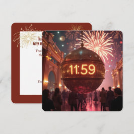 Invitación Reloj de cuenta regresiva para la fiesta de Nochev