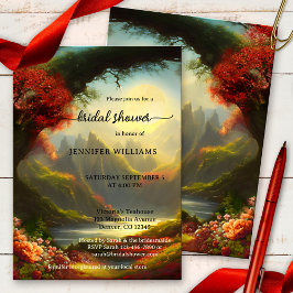 Invitación Reloj de hadas encantado con ducha de novia forest