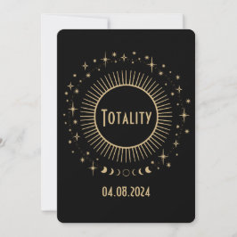 Invitación Reloj Solar Eclipse & Estrellas Celestes Negro y D