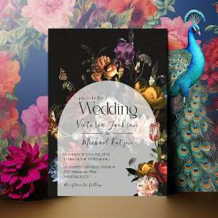 Invitación Rembrandt Floral Dark & Moody Boda Arch