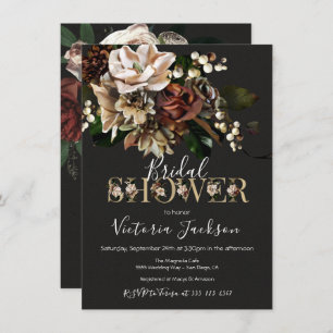 Invitación Rembrandt Floral Dark & Moody Bridal Shower