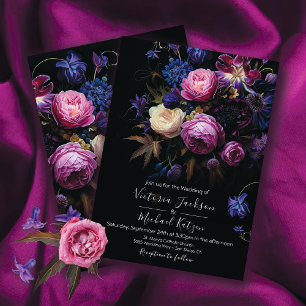 Invitación Rembrandt Floral Dark & Moody Gótico Boda