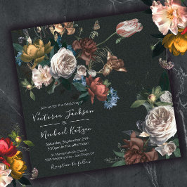 Invitación Rembrandt Floral Dark & Moody Square Boda