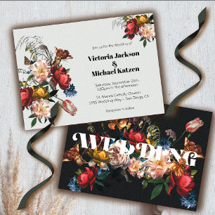 Invitación Rembrandt Modern Floral Dark & Moody Boda