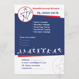 Invitación Remedial massage Flyer Template