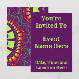 Invitación Remix púrpura arcoiris