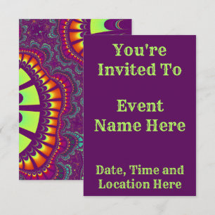 Invitación Remix púrpura arcoiris