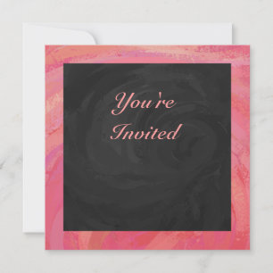 Invitación Remolino de salmón y fiesta negra