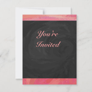 Invitación Remolino de salmón y fiesta negra