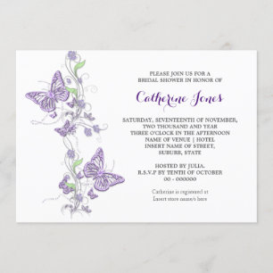 Invitación Remolino púrpura de la mariposa