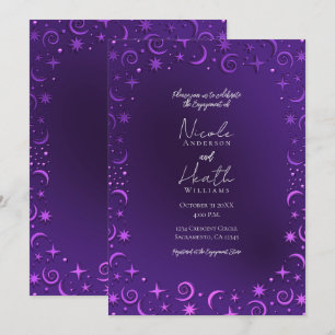 Invitación Remolinos Celestiales Purpuras de Cielo Caprichoso