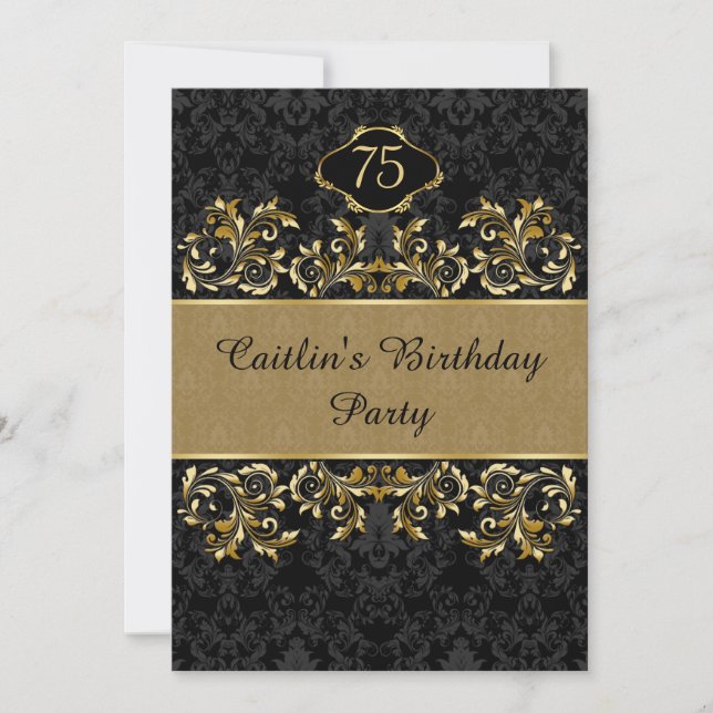 Invitación Remolinos de oro, 75.a fiesta de cumpleaños del (Anverso)