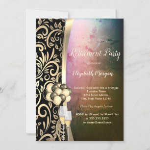 Invitación Remolinos de oro chic vidrio, zapatos de tacón alt