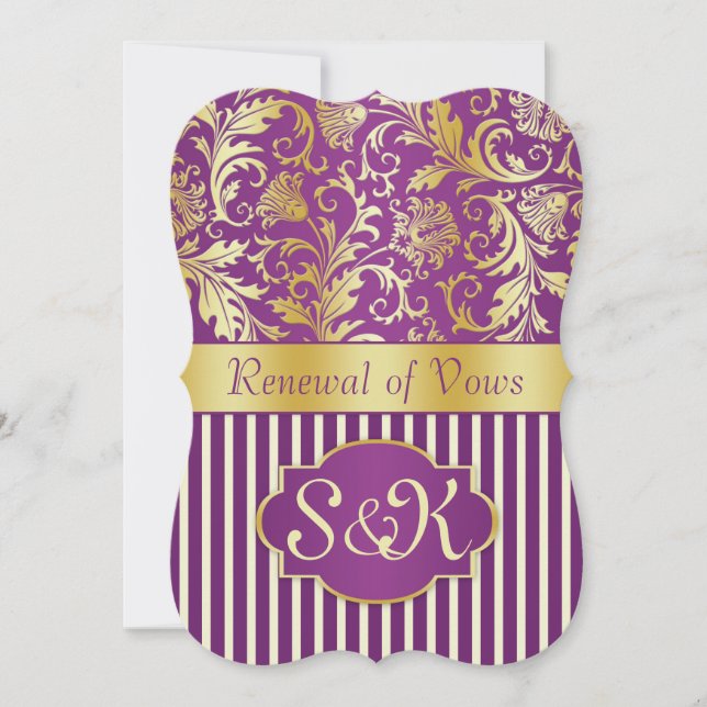 Invitación Remolinos de oro en la renovación púrpura de la (Anverso)