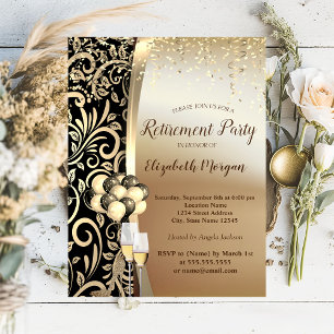 Invitación Remolinos de Oro Vidrio, Tacones Altos, Fiesta de 