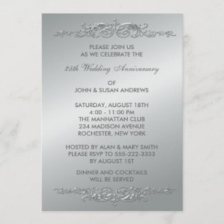 Invitación Remolinos de Plata 25 Aniversario de Boda
