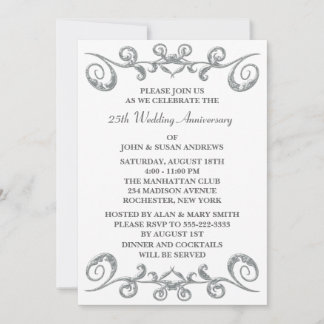 Invitación Remolinos de Plata 25 Aniversario de Boda
