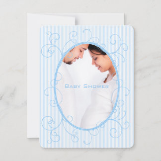Invitación Remolinos de rayas azules en la ducha de bebé niño