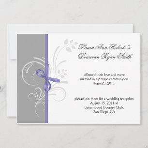Invitación Remolinos florales grises de lavanda blancas Post 