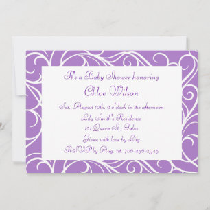 Invitación Remolinos Morados Bonitos
