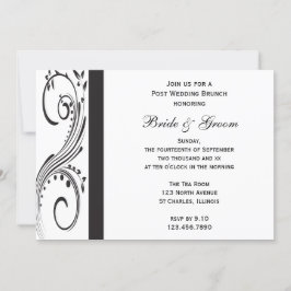 Invitación Remolinos Negros y Blancos Desayuno Post Boda