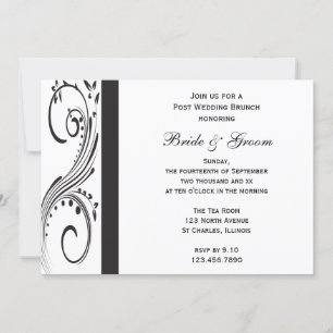 Invitación Remolinos Negros y Blancos Desayuno Post Boda