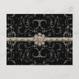 Invitación Remolinos octagonales del diamante de Bling de la