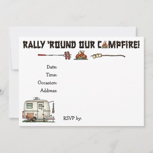 Invitación Remolque de cristal del viaje del campista del (Anverso)