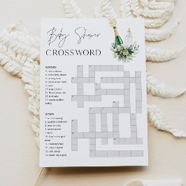 Invitación REMY Baby Shower Crossword Game - Botellas Poppin