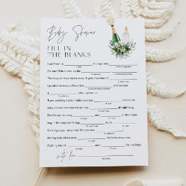 Invitación REMY Baby Shower Libs Rellenar el juego en blanco 